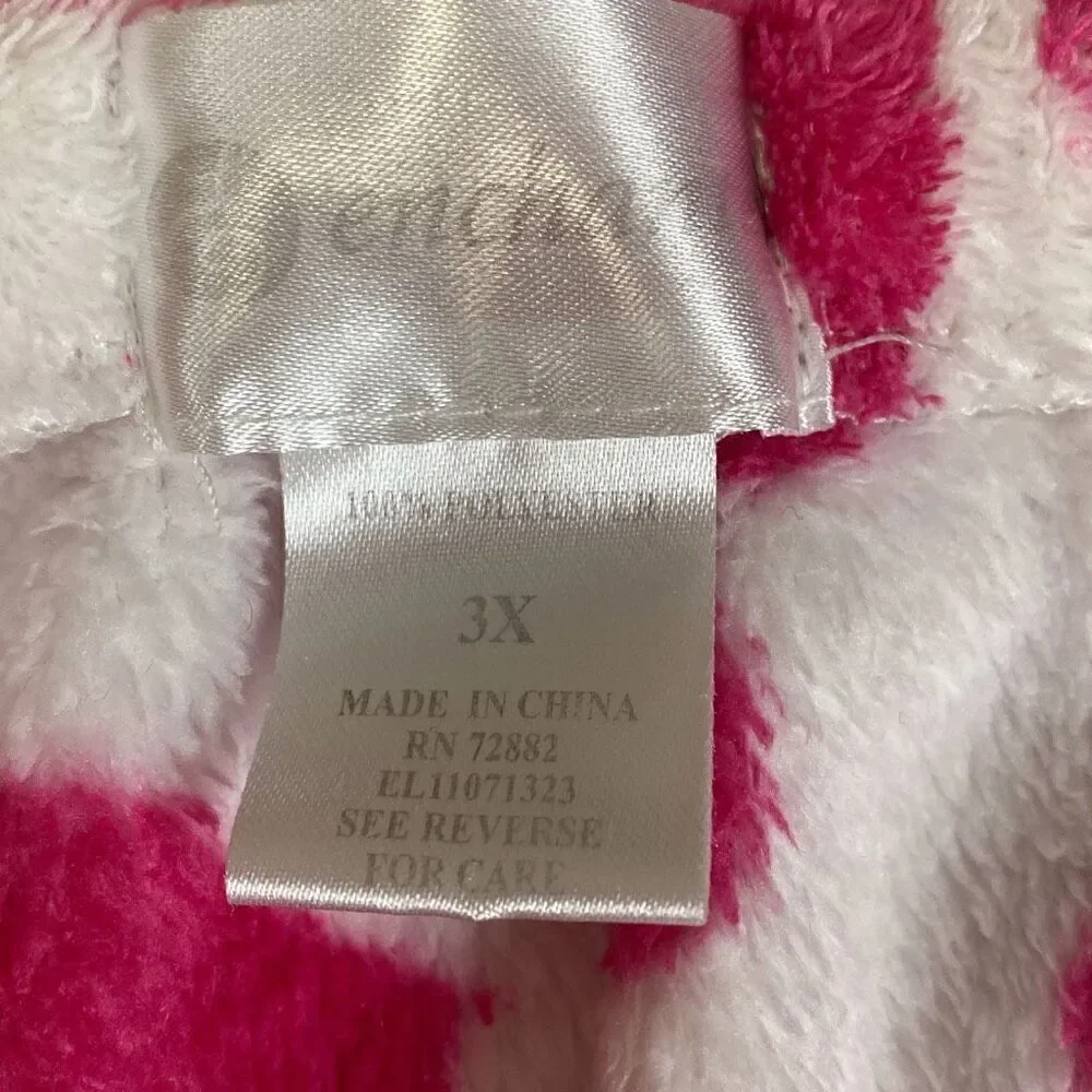 Towel Wrap White with Pink Hearts Hook and Loop Elastic Size 3X